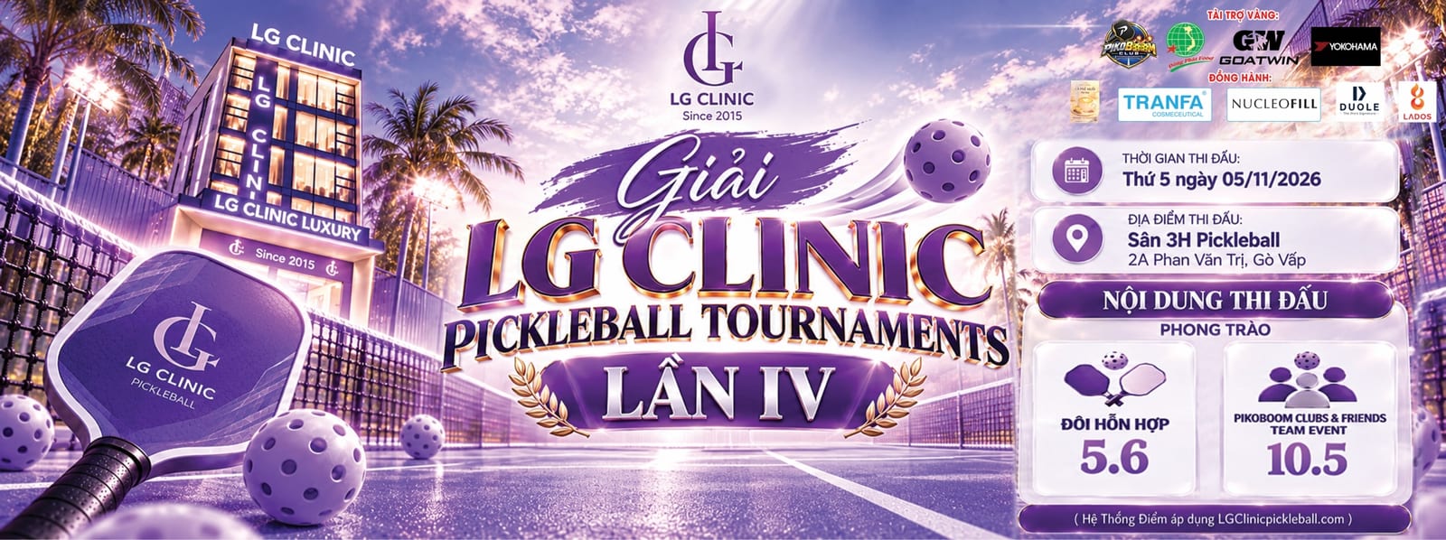 GIẢI PICKLEBALL LG CLINIC LẦN IV - ND HỖN HỢP 5.6