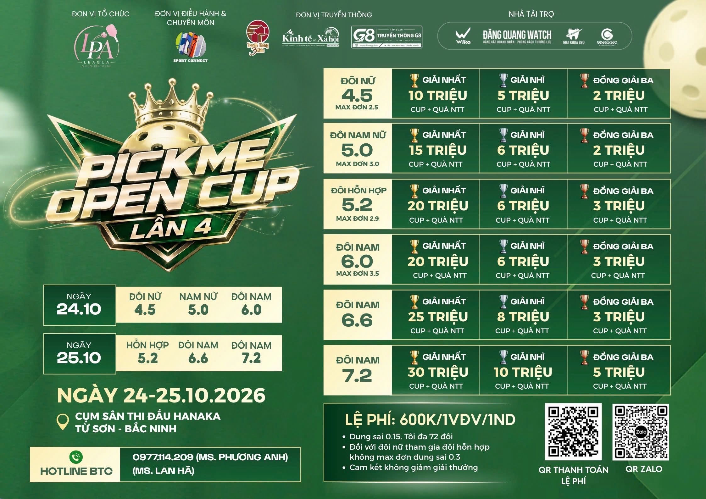 GiẢI PICKME OPEN CUP LẦN 4 