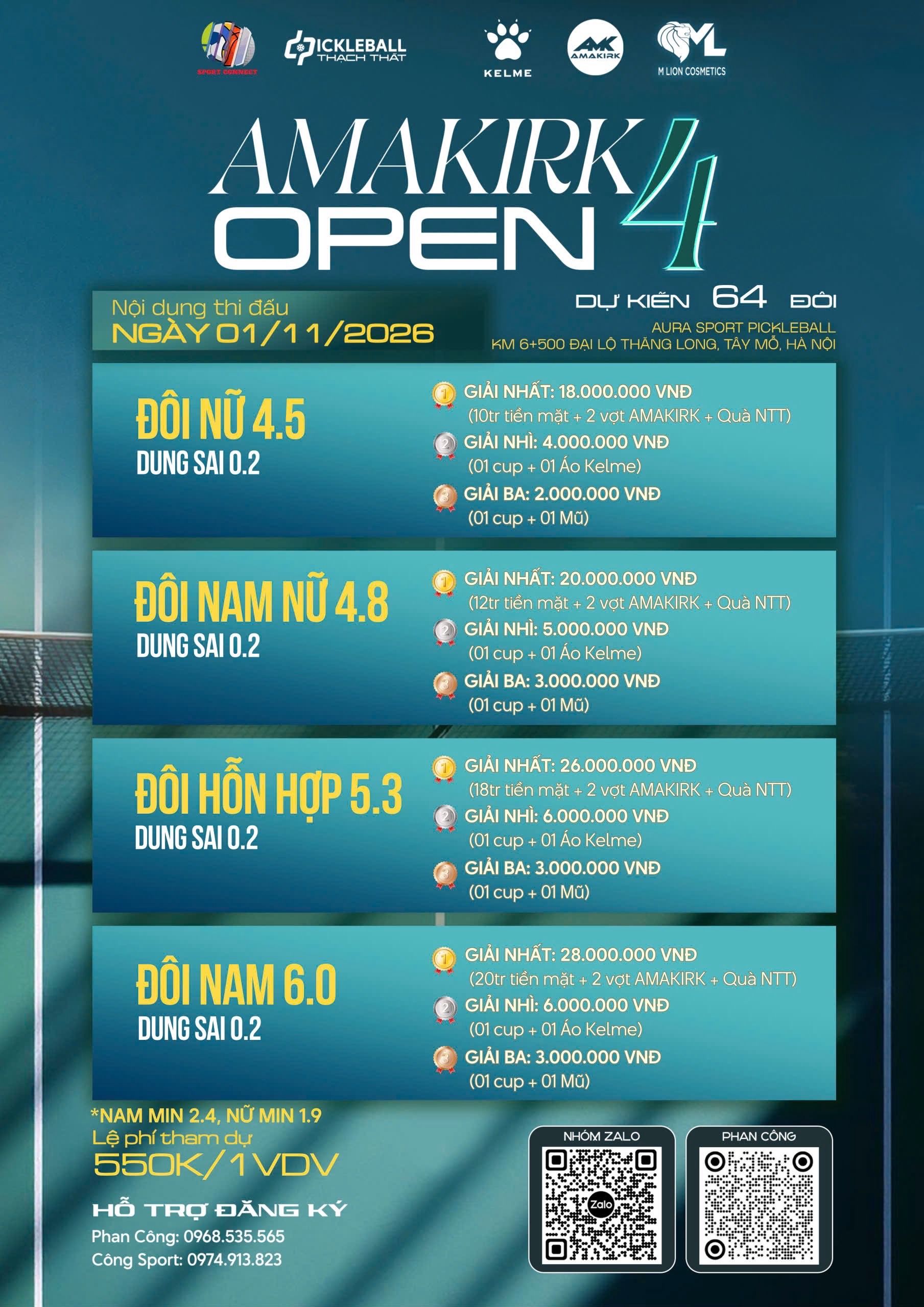GIẢI PICKLEBALL AMAKIRK OPEN 4