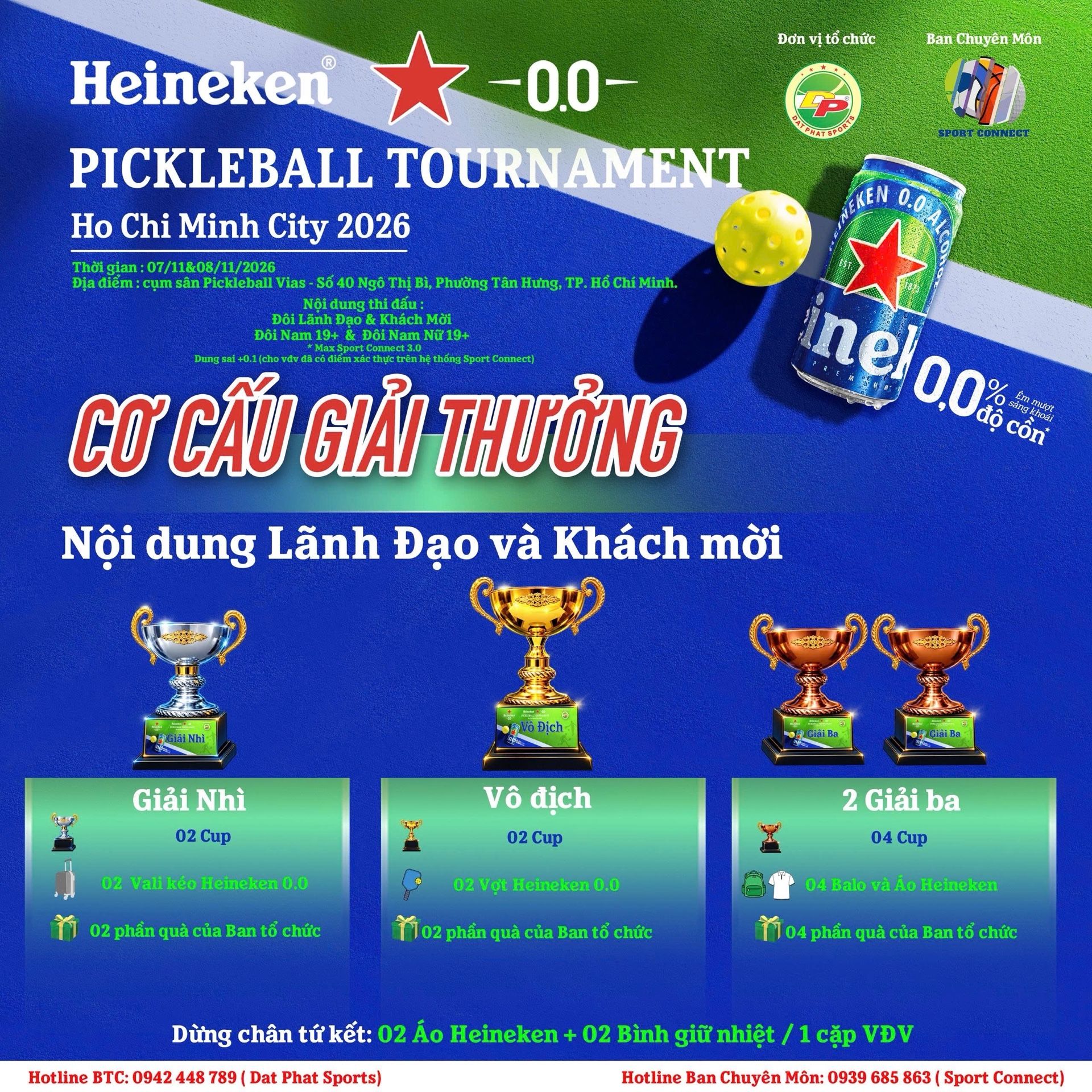 HEINEKEN PICKLEBALL TOURNAMENT HCM 2026 - ĐÔI NAM 19+