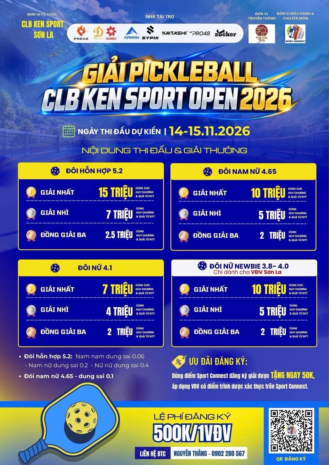 GIẢI PICKLEBALL CLB KEN SPORTS CLUB OPEN 